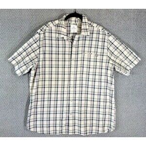 ASCEND Men's Short Sleeve Plaid Button Up Shirt Men's Size XL